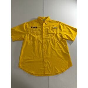LSU Men’s Button Up Columbia PFG shirt Size Medium